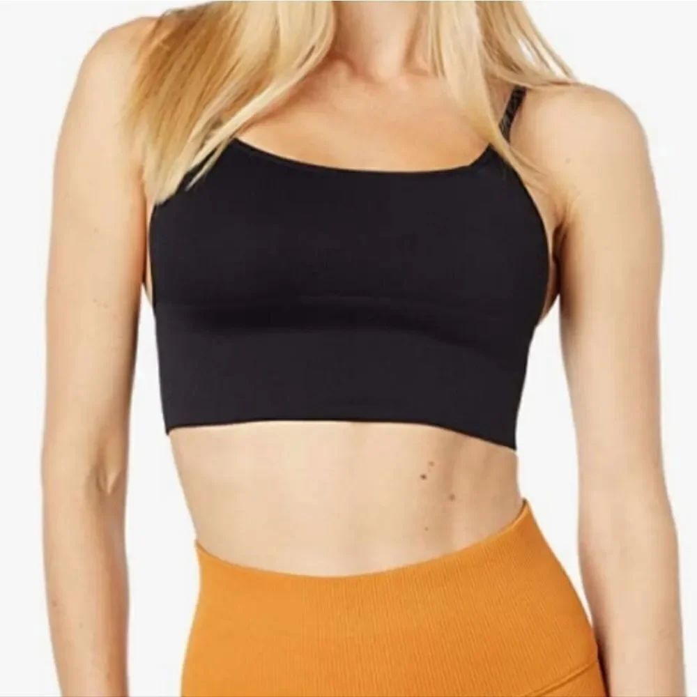 Free People Andi Square Neck Seamless Bralette Black